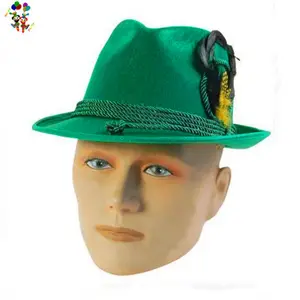 옥토버 페스트 맥주 축제 Tyrolean Bavarian 독일 녹색 펠트 모자 HPC-0250