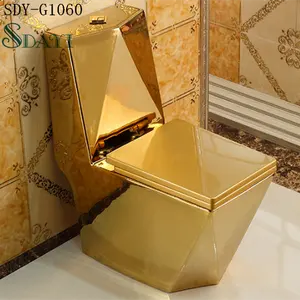 Keramik Gold Farbe Toilette Bad Washdown goldene Toilette Gold Toiletten sitz