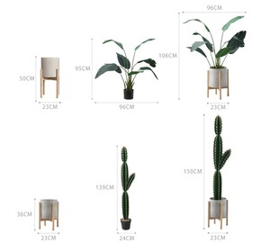 Wholesale Mid-Century Modern Wood Bamboo <strong>Plant</strong> <strong>Stand</strong> Small Mini <strong>Indoor</strong> Commercial Cement Holder Flower <strong>Pots</strong> &amp; Planters - Product Image 4