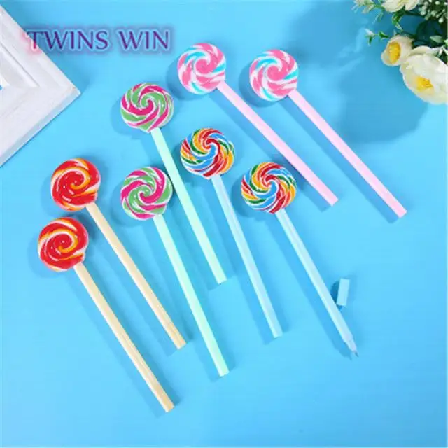 2019 new style school supplies wholesale kids lollipop candy cool gel pen 1007