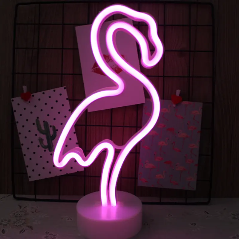 UCHOME Alimentato A Batteria Camera Da Comodino Desktop Flamingo Neon Sign Led Da Tavolo Luce