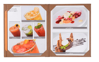 Faux bois pu cuir dossier de menu de restaurant