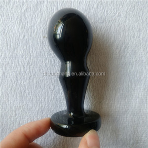 Natürliche schwarze <span class=keywords><strong>Obsidian</strong></span> Stein Anus <span class=keywords><strong>Massage</strong></span> gerät, künstliche Kristall Anal Plugs sexy Spielzeug für den Menschen - Product Image 4