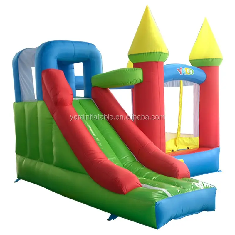 Crianças brinquedos baratos residencial inflável casa de pular salto bouncy castelo com deslizamento