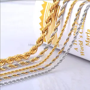 18k gold rope chain necklace for men fashion types of chain links jewelry