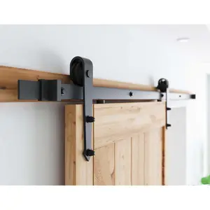 Kit <span class=keywords><strong>de</strong></span> Herrajes <span class=keywords><strong>para</strong></span> <span class=keywords><strong>Puerta</strong></span> Corredera Estilo Rústico Clásico Moderno RHETECH, Riel <span class=keywords><strong>de</strong></span> Acero con Rodillo Individual <span class=keywords><strong>para</strong></span> <span class=keywords><strong>Baño</strong></span>, en Oferta - Product Image 4