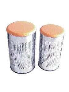 2 pièces de forme ronde Panier à linge unique en acier inoxydable - Product Image 2