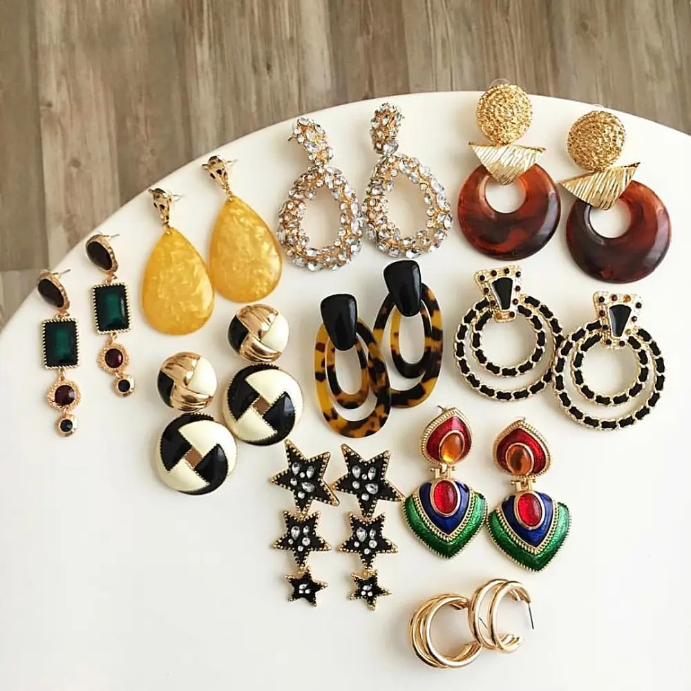 Kaimei Big Za Crystal Star Heart Statement Earrings For Women Charm Long Colorful Drop Dangle Fashion Earrings 2019 Jewelry