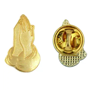 Su misura Praying Hands Oro Placcato Religiosa di Pin del Risvolto