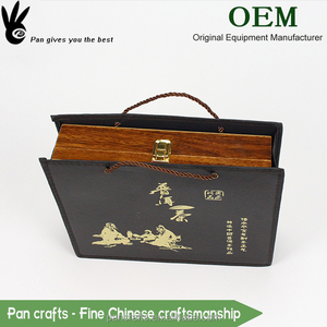 hueco logotipo personalizado té caja de regalo caja de embalaje bage con cerradura de almacenamiento de madera para la venta - Product Image 4