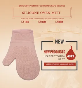 Kunden spezifisch bedruckte Silikon ofen handschuhe Silikon ofen handschuh