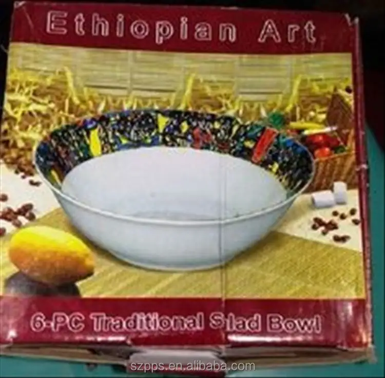 Porselein Ethiopische Fine Art Queen Sheba Traditionele Slakom Gerecht