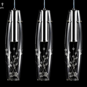 Moderna decoración led de cristal claro colgante luz para café restaurante - Product Image 1