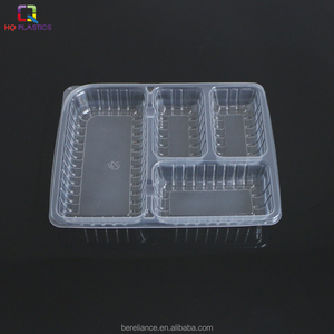 Bandeja de Plástico Desechable de Grado Alimenticio con Cuatro Compartimentos para Envasado de Alimentos, Lonchera de Plástico para Catering, Fiestas y Comida para Llevar - Product Image 2