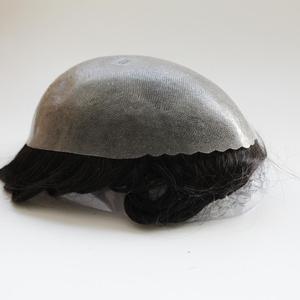 Qingdao HZXHair Sistema di Sostituzione Dei <span class=keywords><strong>Capelli</strong></span> 1B Nero e Marrone e Biondi Colore Medio Densità Sottile Della Pelle Dei <span class=keywords><strong>Capelli</strong></span> di Remy per Gli Uomini parrucchino - Product Image 2