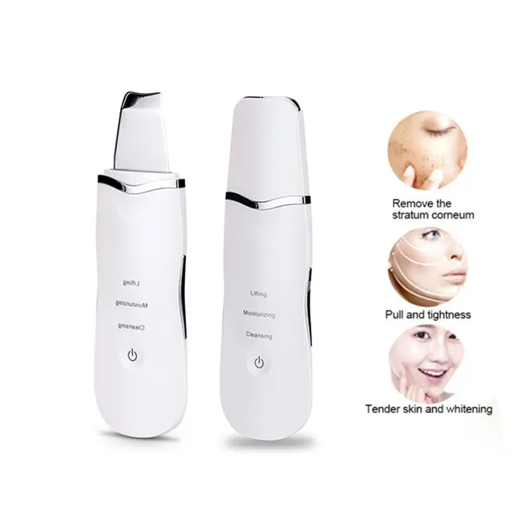 Factory Sales Ultrasonic Face Pore Cleaner Ultrasound Therapy Galvanic Ion Facial Massager Face Lift Machine Skin Scrubber