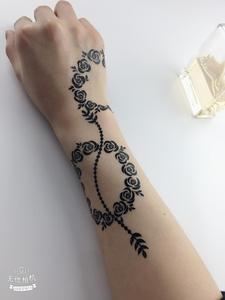 Tatuaje Temporal de Moda <span class=keywords><strong>para</strong></span> Mujer, Diseño de Henna Negra, Joyas, Encaje, Collar Sexy <span class=keywords><strong>para</strong></span> <span class=keywords><strong>Cuello</strong></span>, Brazo, Decoración Corporal con Flores - Product Image 4