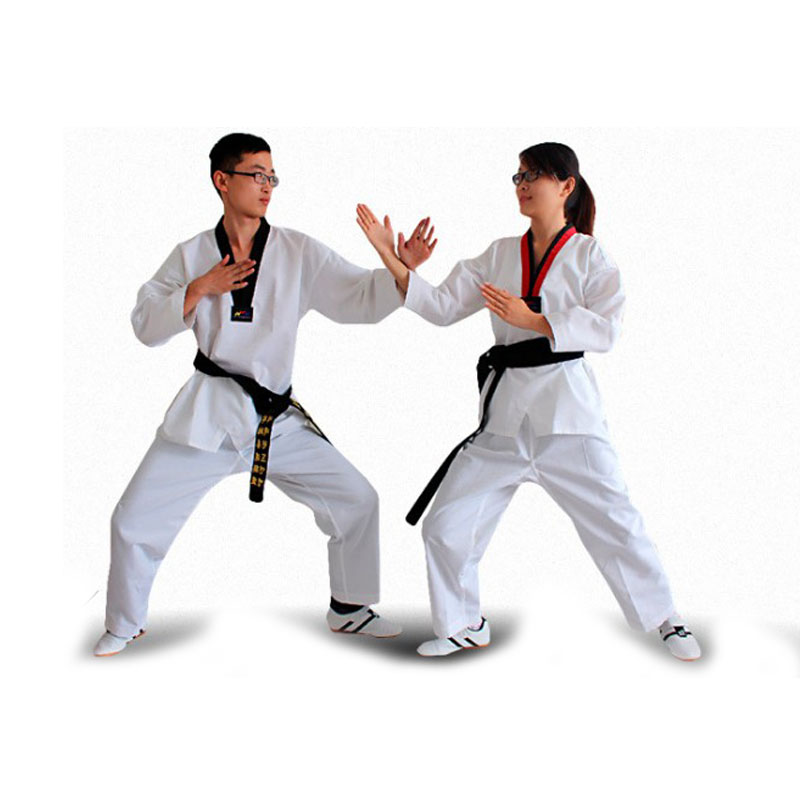 Тройная линия ткани базовый черный V-образный вырез Dobok тхэквондо производитель