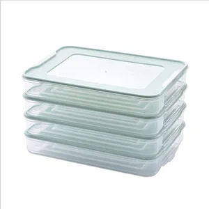 4 layer refrigerator clear plastic storage bins box trays