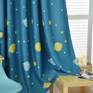 Migliore vendita <span class=keywords><strong>blu</strong></span> pianeta stampato finestra pannelli anello Voile drappeggio <span class=keywords><strong>tende</strong></span> oscuranti per bambini soggiorno camera da letto decorazione della casa - Product Image 2