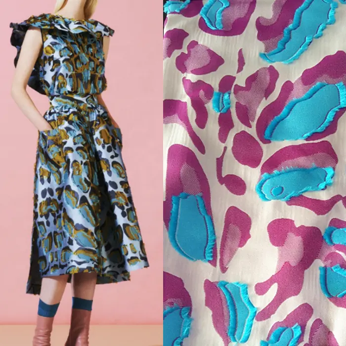 Ngụy trang Polyester Jacquaral Váy Vải Trung Quốc Thổ Cẩm Vải