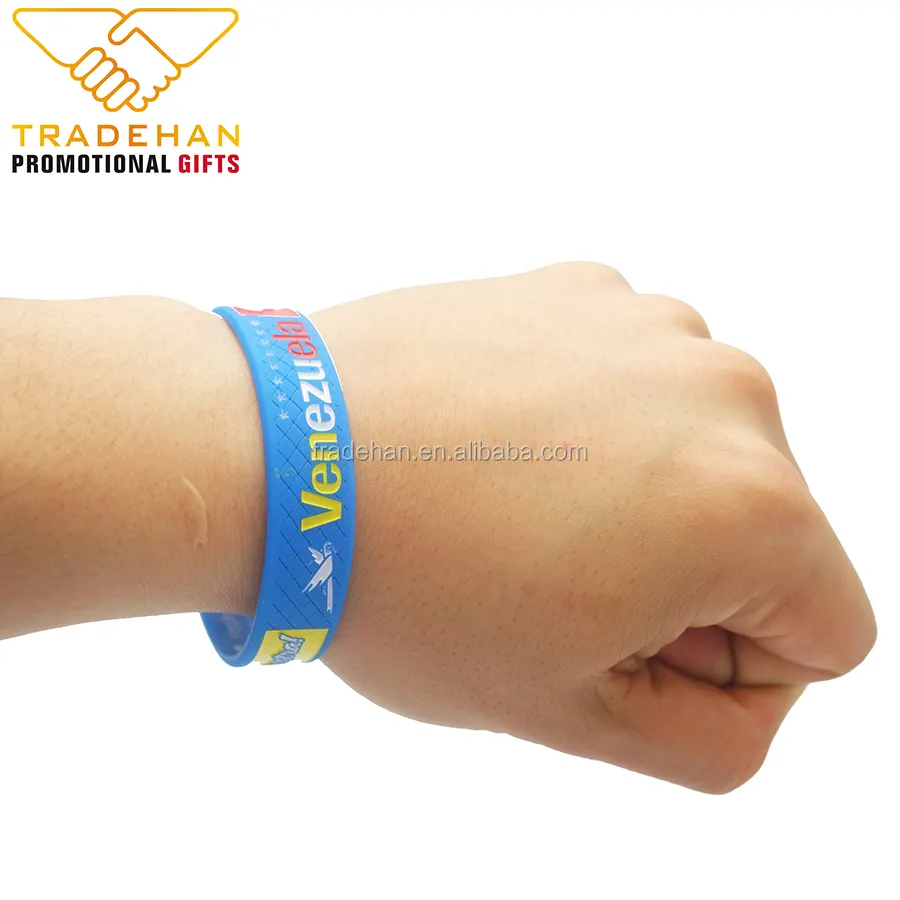 China factory custom design silicone rubber bracelets for charity wrist band PVC material