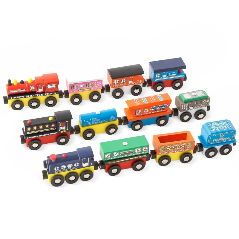 Nouveau style Offre Spéciale en bois magnétique train voiture assembler jouet de train en bois digne train piste jouet