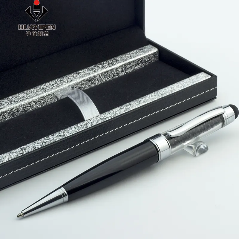 Promotional Metal USB Ball Pen with LOGO Printing Crystal USB Pen Set