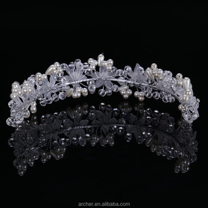 نقية بيضاء حجر الراين زينة الزفاف عصابة رأس الزفاف إكسسوارات الشعر HA-314 - Product Image 4