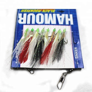 Sabiki-aparejos de pesca de agua salada, 8 anzuelos con piel de pescado <span class=keywords><strong>Real</strong></span>, Señuelos de Pesca, cuentas luminosas - Product Image 4