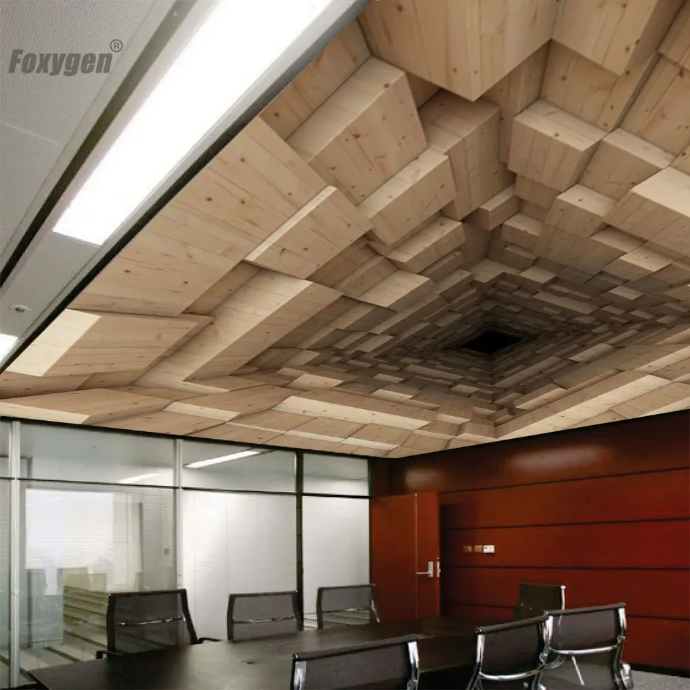 Foxygen工業用UVプリント3Dストレッチ天井フィルムPVCパネル屋根デザイン