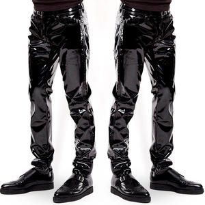 Novelty <strong>Mens</strong> Wetlook Slim Fit Shiny PU Faux <strong>Leather</strong> Pants Nightclub Party Tight Sexy Clubwear Pants Leggings <strong>Trousers</strong> E5005 - Product Image 6