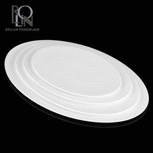 Restaurante del hotel boda real banquete llano de cerámica plato ovalado - Product Image 1