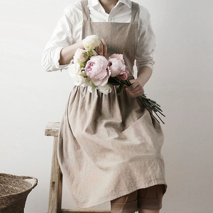 ราคาโรงงานส่งเสริมการขายโลโก้ที่กําหนดเองผ้าฝ้ายและผ้าลินินผ้ากันเปื้อนมือนุ่มรู้สึกพร้อมนัวเนีย - Product Image 2