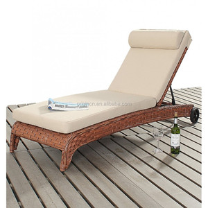 Mobiliário de exterior elegante estilo americano para <span class=keywords><strong>resort</strong></span>, camas de praia de vime usadas com rodas - Product Image 2
