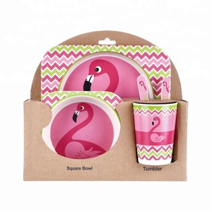 Promotion Gift Cartoon Design Tableware Bamboo Fiber Kids Dinnerware
