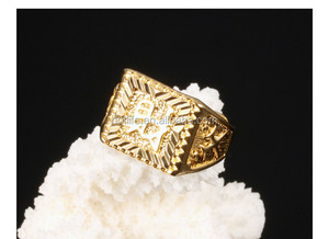 Anello in oro placcato stile uomo in rame collana in oro bianco 18 carati da donna - Product Image 5