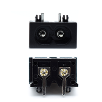 Soket Daya AC 2 Pin untuk Pemasangan PCB AC-019D Soket Daya AC