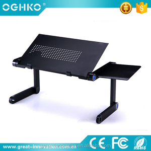 Popular suporte de alumínio portátil para <span class=keywords><strong>laptop</strong></span> mesa dobrável ajustável com furo de refrigeração e mouse pad para uso em escritório doméstico - Product Image 2