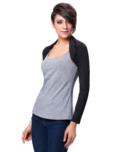 <span class=keywords><strong>Top</strong></span> corto con bolero a <span class=keywords><strong>maniche</strong></span> <span class=keywords><strong>lunghe</strong></span> <span class=keywords><strong>nero</strong></span> comodo in modal da donna BP BP000114-1 - Product Image 2