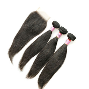 <span class=keywords><strong>3</strong></span> חבילות עם סגירה 1 הרבה, cuticles מיושר הסיטונאי ישר 10a מינק בתולה שיער ברזילאי עם C - Product Image 3