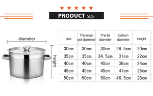 Haute qualité acier inoxydable cookwarel <span class=keywords><strong>grande</strong></span> <span class=keywords><strong>marmite</strong></span> avec poignée - Product Image 4