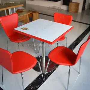 Diseño Simple mesa de centro de mármol restaurante mesa y silla patas de acero inoxidable