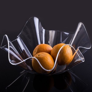 Bát đựng <span class=keywords><strong>salad</strong></span> và bát đựng đồ ăn nhẹ, kẹo trang trí tiệc, thiết kế gợn sóng trong suốt bằng acrylic hiện đại, thân thiện với môi trường, giá xuất xưởng - Product Image 4