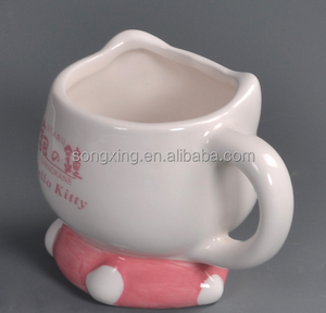 Moderno presenta acqua o caffè bere tazze <span class=keywords><strong>ciao</strong></span> gatto tazza di caffè ceramica per bambini e adulti personalizzato Pink impugnatura - Product Image 5