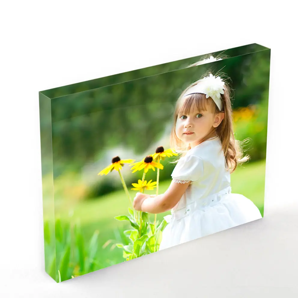 Custom Clear Acrylic Photo Frame Rectangle Plastic Block Picture Frame