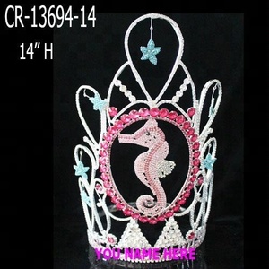 Corona Estiva con Cavalluccio Marino e Strass, Corona da Concorso per Bambini - Product Image 4