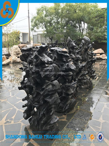 Décoration de jardin aménagement paysager noir lingbi de roche en pierre
