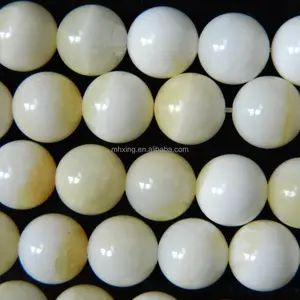 Natural stone 12mm white yellow Giant clam, Fashion jewellery and loose gemstones, wholesale beads for jewelry making