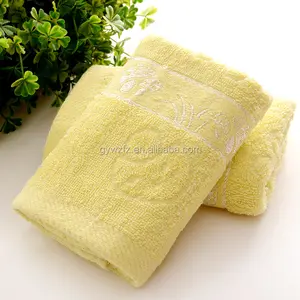 Alibaba Website Towels Cheap 100% Cotton Hand Towel Yellow Color